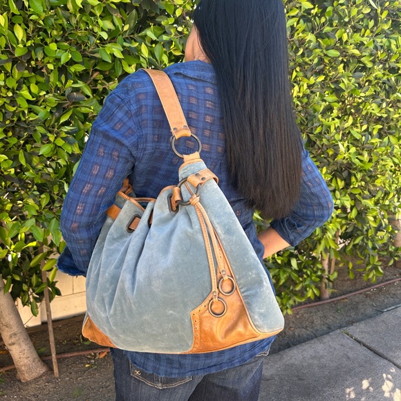 Kooba Blue Velvet Leather Trim Hobo-style shoulder bag - Picture 14 of 14